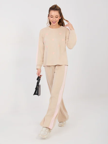 Compleu Dama Maneca lunga, Imprimat, RUE PARIS, Bej Casual
