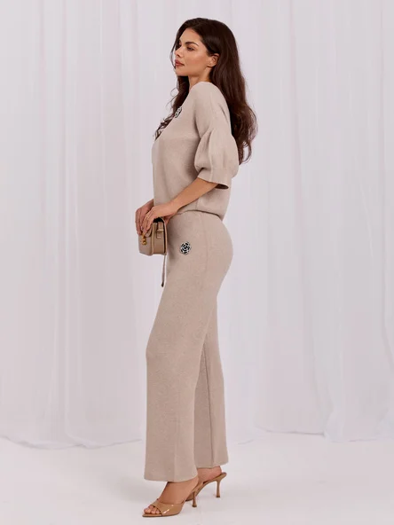 Compleu Dama Maneca 3/4, Elegant, ITALY MODA, Bej Eleganta Office