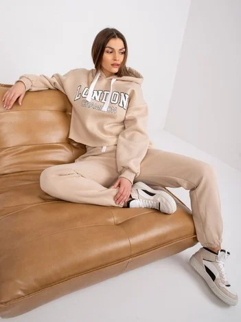 Compleu Dama Maneca lunga, Imprimat, ex moda, Bej