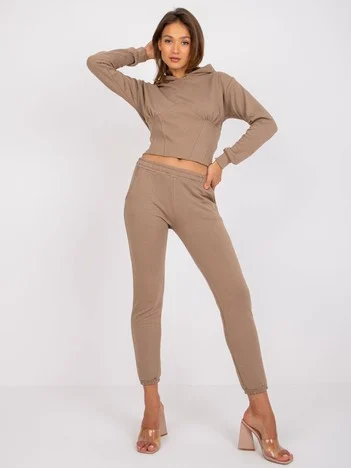 Compleu Dama Maneca lunga, Mansete elastice, ex moda, Bej