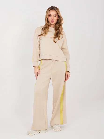 Compleu Dama Maneca lunga, Larga, RUE PARIS, Bej Casual