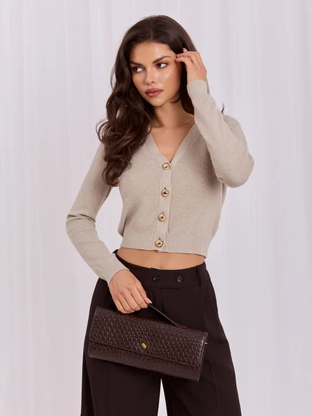 Pulover Dama Mini, Elegant, ITALY MODA, Bej Eleganta Office