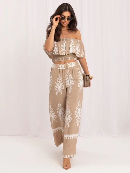 Compleu Dama Fara maneci, Boho, ITALY MODA, Bej