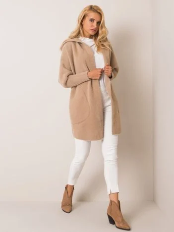 Palton Dama Maneca lunga, Oversize, Fashion Hunters, Bej de Vara