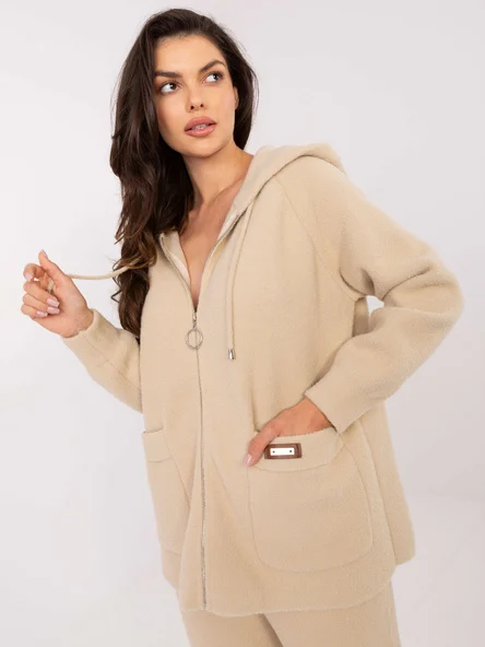 Compleu Dama Maneca lunga, Mansete elastice, Fashion Hunters, Bej Casual