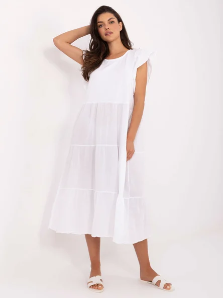 Rochie Dama Midi, Oversize, Och Bella, Alb