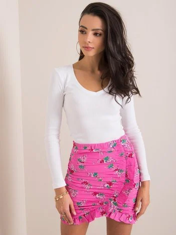 Bluza Dama Maneca lunga, Dungi, BASIC FEEL GOOD, Alb Eleganta Office