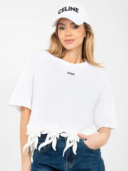 Bluza Dama Mini, Dantela, NEW PUNTO, Alb Casual