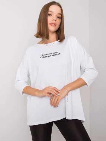 Bluza Dama Mini, Imprimat, ex moda, Alb Casual