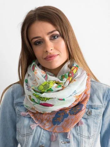 Bandana Dama Floral, Viscoza, Fashion Hunters, Alb