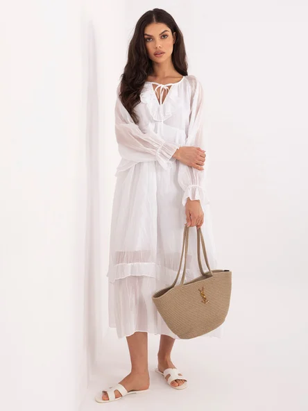Rochie Dama Maxi, Oversize, ITALY MODA, Alb de Vara