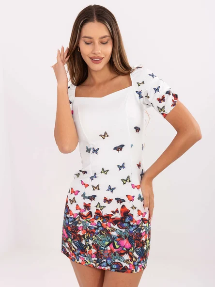 Rochie Dama Mini, Croiala dreapta, LAKERTA, Alb de Sarbatori