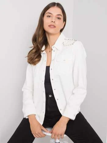 Camasa Dama Maneca lunga, Decolteu cu guler, Ciminy, Alb Eleganta Office
