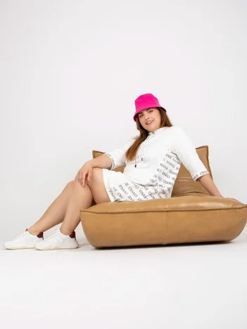 Rochie Dama Mini, Imprimat, RELEVANCE, Alb