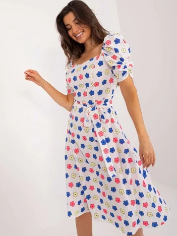Rochie Dama Mini, Floral, LAKERTA, Alb de Vara