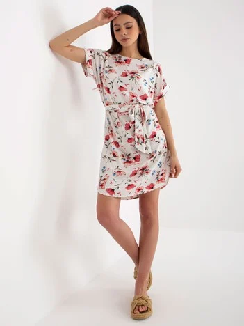 Rochie Dama Mini, Floral, RUE PARIS, Rosu Eleganta Office