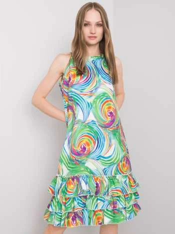 Rochie Dama Mini, Imprimat, RUE PARIS, Verde Eleganta Office