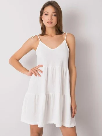 Rochie Dama Mini, Decolteu in V, RUE PARIS, Alb Casual
