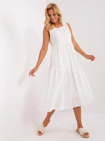 Rochie Dama Midi, Lejera, Och Bella, Alb de Vara