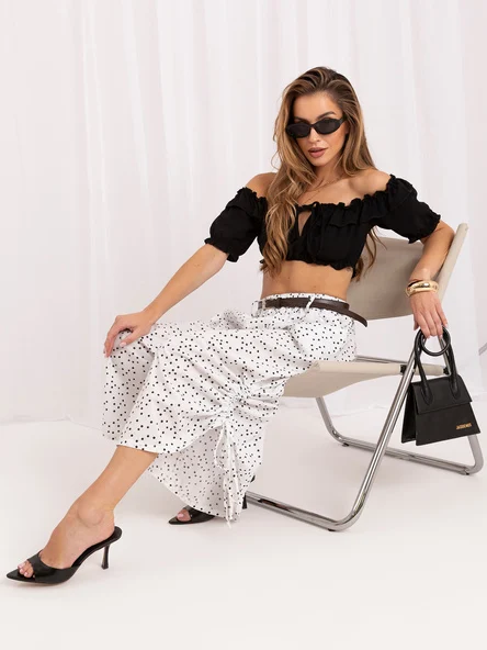Pantaloni Dama 7/8, Buline, ITALY MODA, Alb Eleganta Office