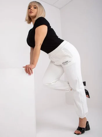 Pantaloni Trening Dama Lunga, Guler inalt, ex moda, Alb Casual