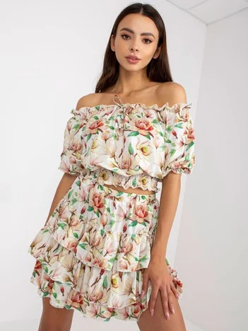 Compleu Dama Mini, Floral, LAKERTA, Rosu Casual