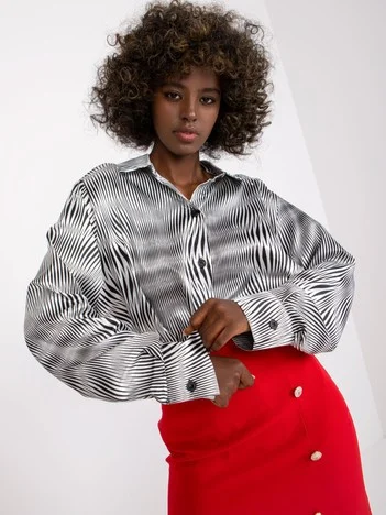 Camasa Dama Maneca lunga, Animal print, LAKERTA, Negru Eleganta Office