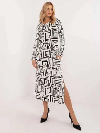 Rochie Dama Maxi, Geometric, LAKERTA, Negru de Petrecere