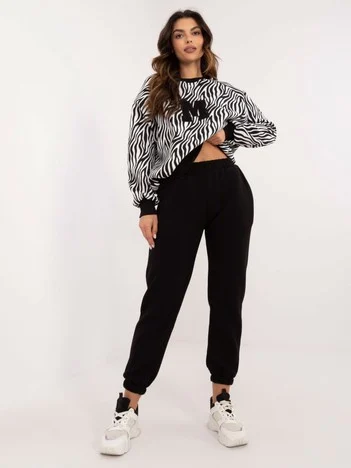Compleu Dama Maneca lunga, Animal print, My Red Lips, Negru Casual