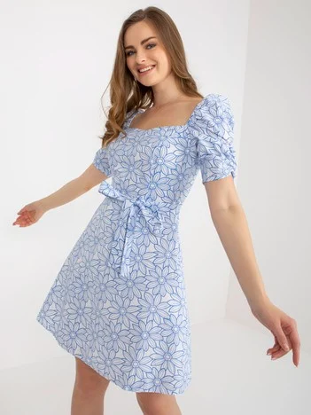 Rochie Dama Mini, Floral, LAKERTA, Albastru de Vara