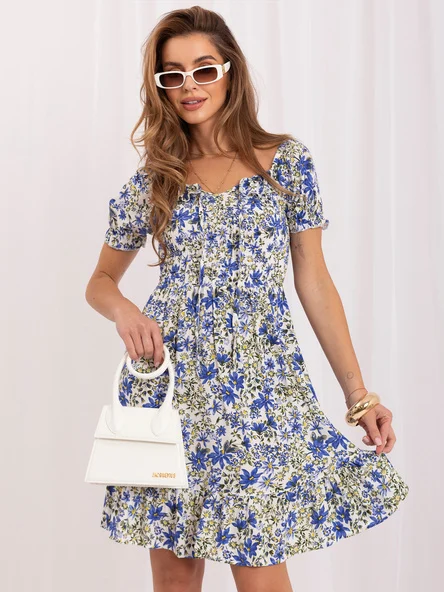 Rochie Dama Mini, Floral, RUE PARIS, Albastru de Vara