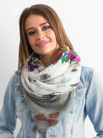 Bandana Dama Floral, Viscoza, Fashion Hunters, Gri