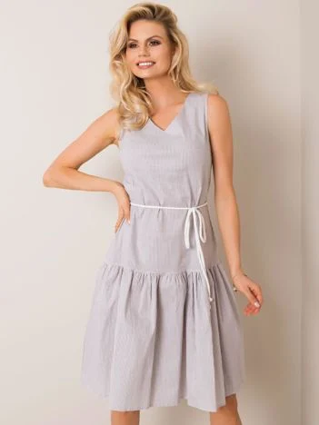 Rochie Dama Mini, Dungi, LAKERTA, Gri de Vara