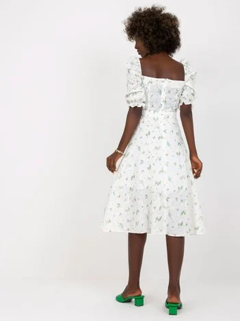 Rochie Dama Midi, Imprimat, LAKERTA, Verde Eleganta Office