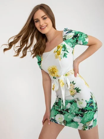 Rochie Dama Mini, Floral, LAKERTA, Verde de Sarbatori