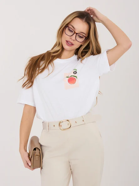 Tricou Dama Mini, Decolteu rotund, Sublevel, Alb Casual