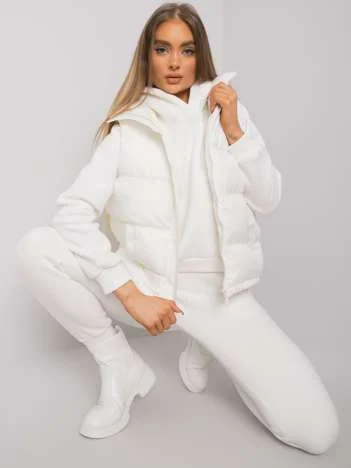 Compleu Dama Maneca lunga, Decolteu cu gluga, ex moda, Alb
