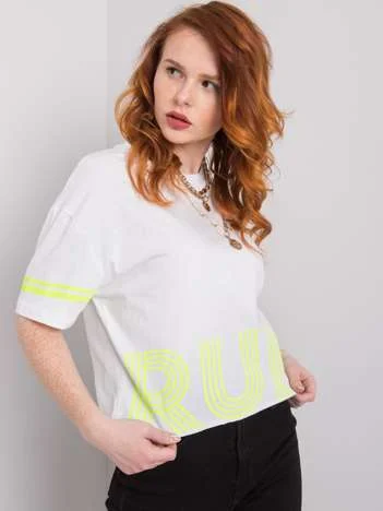 Tricou Dama Imprimat, Decolteu rotund, H&B, Alb