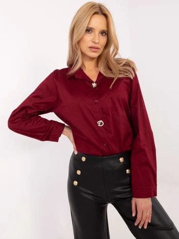 Camasa Dama Maneca lunga, Elegant, ITALY MODA, Bordo de Petrecere