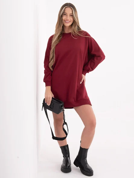 Rochie Dama Maxi, Oversize, RELEVANCE, Bordo
