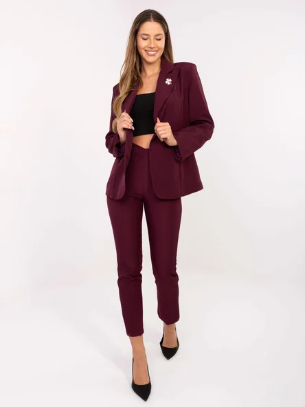 Sacou Dama Maneca lunga, Elegant, RUE PARIS, Bordo Eleganta Office