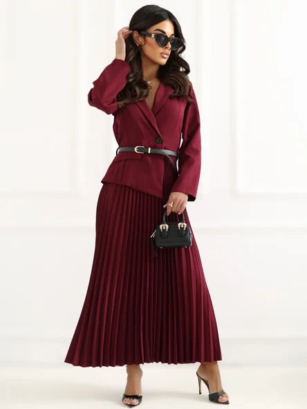 Rochie Dama Maxi, Lejera, RUE PARIS, Bordo Eleganta Office