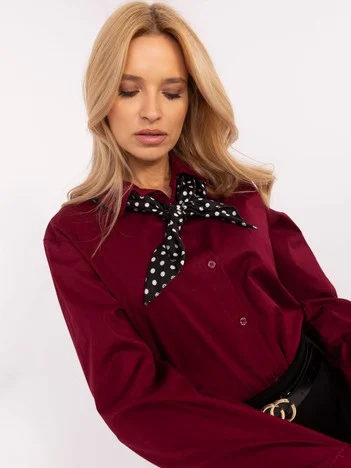 Camasa Dama Maneca lunga, Elegant, ITALY MODA, Bordo Eleganta Office