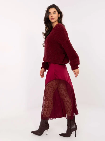 Fusta Dama Midi, Dantela, RUE PARIS, Bordo de Petrecere