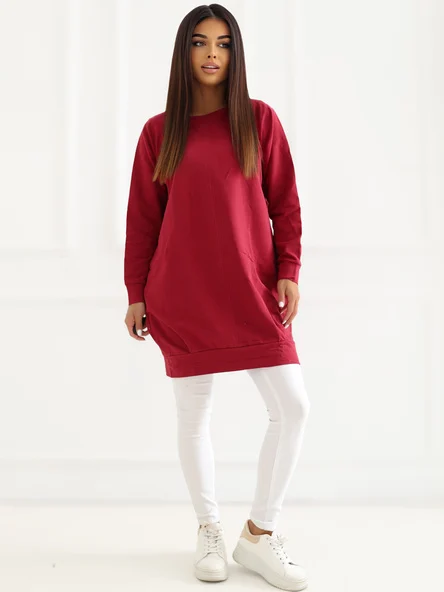 Rochie Dama Maxi, Oversize, BASIC FEEL GOOD, Bordo Casual