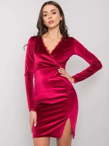 Rochie Dama Mini, Decolteu in V, RUE PARIS, Bordo de Ocazie Nunta