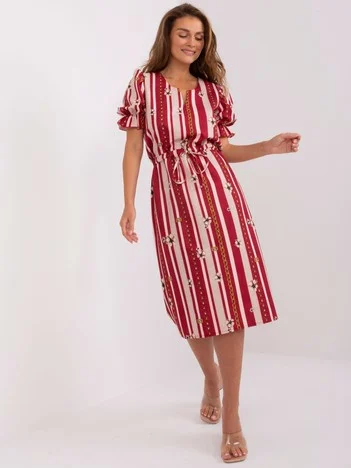 Rochie Dama Midi, Rochie dreapta, LAKERTA, Bordo Eleganta Office