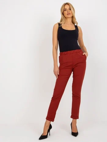 Pantaloni Dama Elegant, Guler inalt, LAKERTA, Bordo Eleganta Office