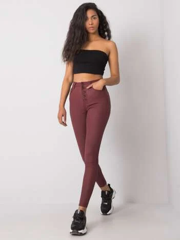 Pantaloni Dama Lunga, Bumbac, Daysie, Bordo de Petrecere