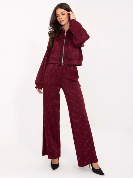 Compleu Dama Maneca lunga, Elegant, RUE PARIS, Bordo Eleganta